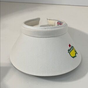 White Golf Visor with Embroidered Logo Masters